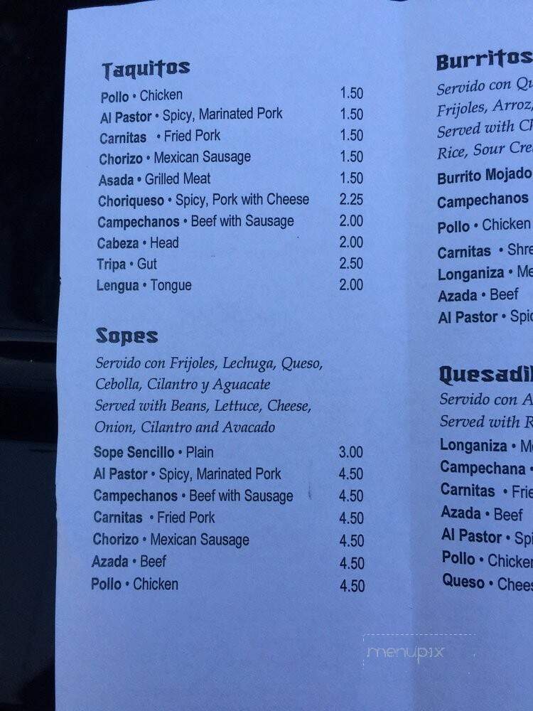El Riconcito Mexicano - Lehigh Acres, FL menu_pic