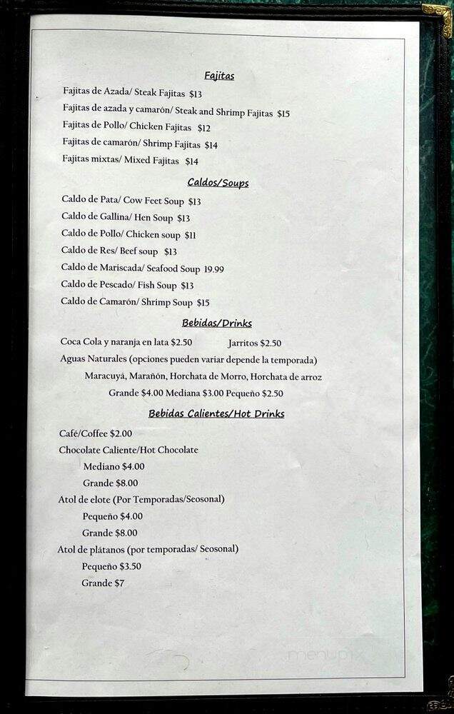 El Rinconcito Salvadorenos de - Kansas City, KS menu_pic