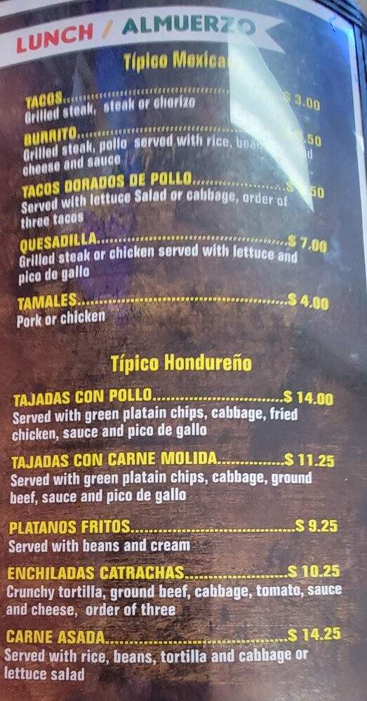 El Rincon Latino - Melbourne, FL menu_pic