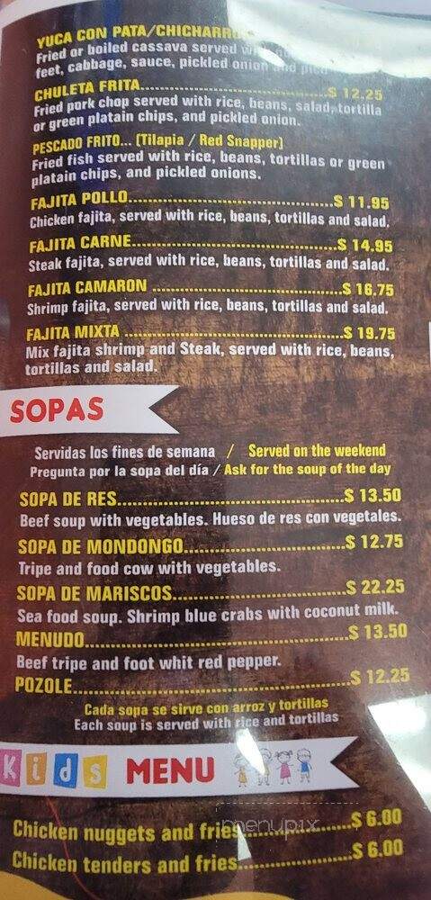 El Rincon Latino - Melbourne, FL menu_pic