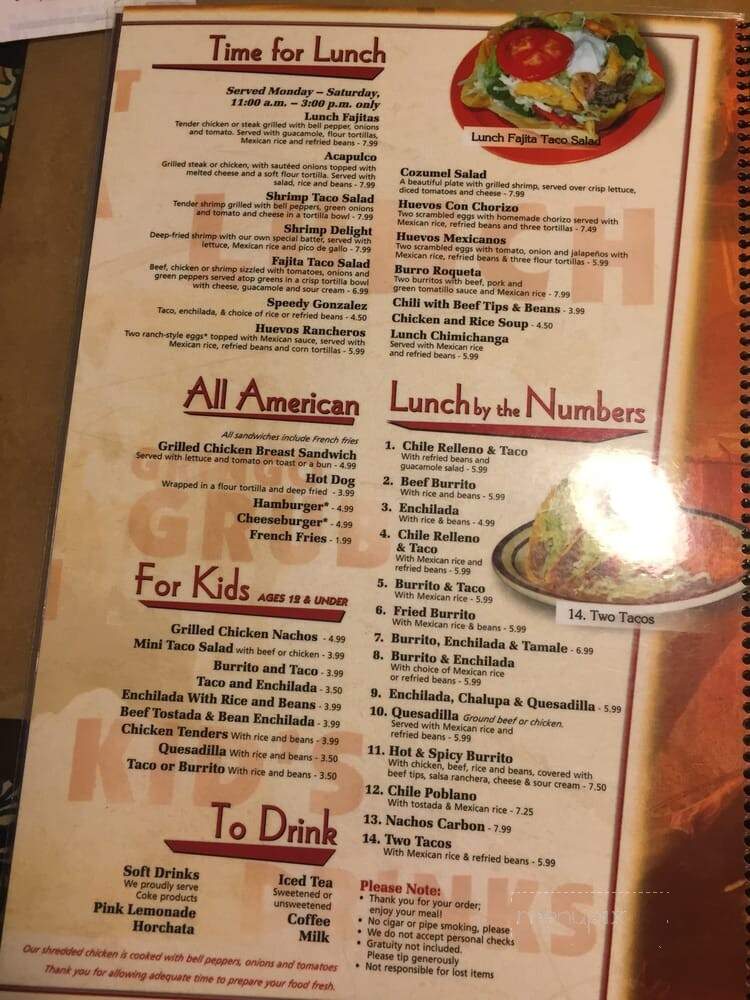 Elrodeo Mexican Restaurant - Richmond, IN menu_pic