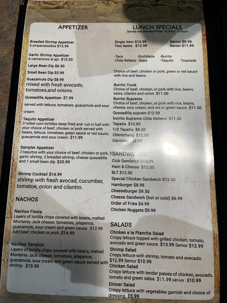 El Rosal 10 - Turlock, CA menu_pic