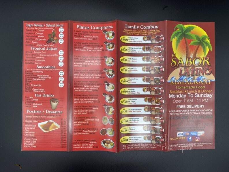 El Sabor - New Rochelle, NY menu_pic