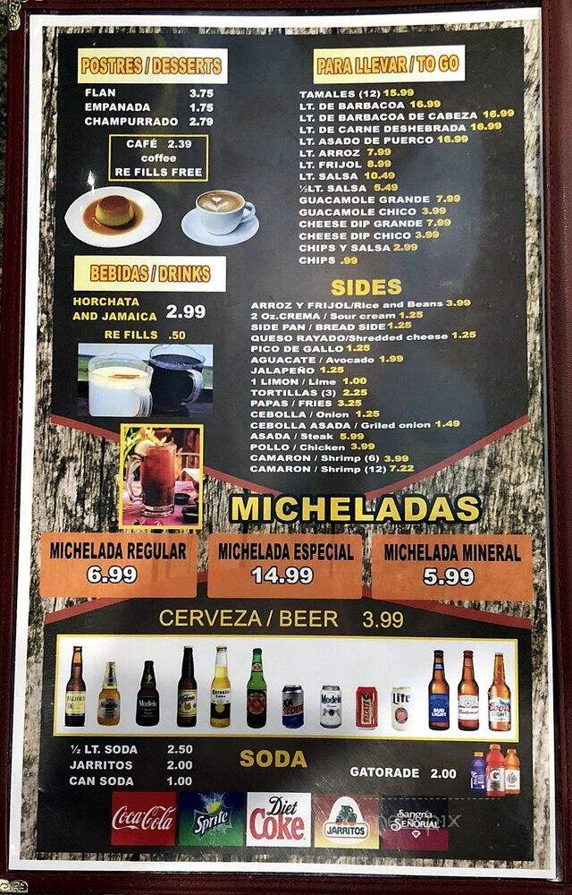 El Saguaro Mexican Grill II - Olathe, KS menu_pic