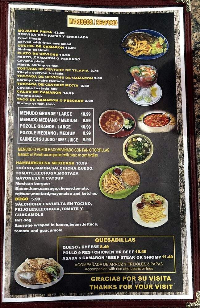 El Saguaro Mexican Grill II - Olathe, KS menu_pic