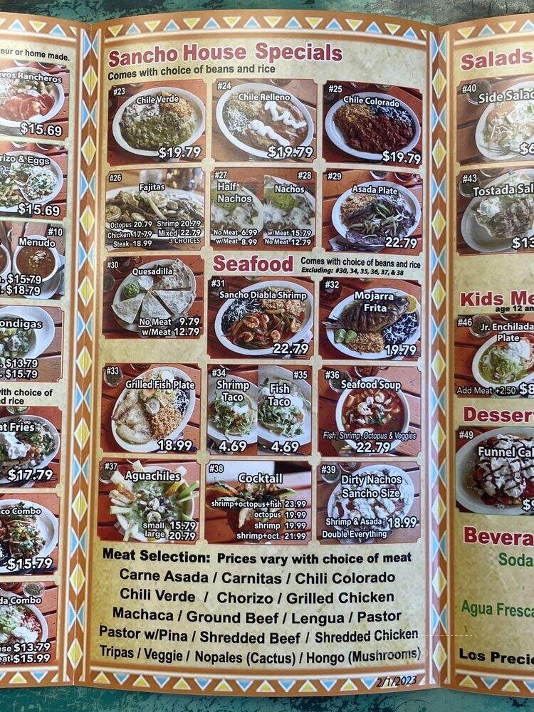 El Sanchito - Thousand Oaks, CA menu_pic