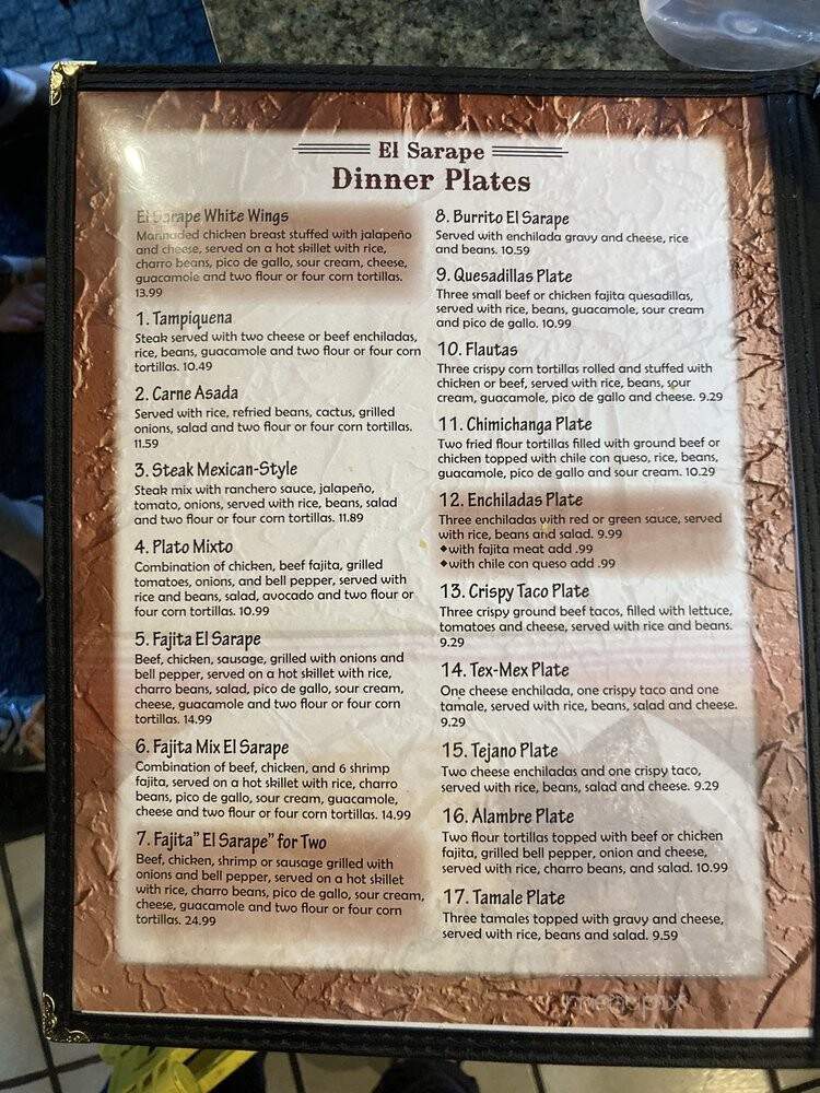 Guadalajara's Mexican Restaurant - Cameron, TX menu_pic