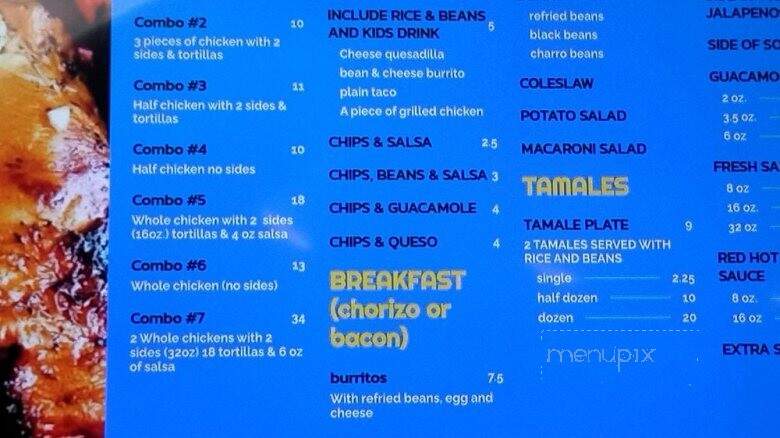 El Senor Pollo - Middleton, ID menu_pic