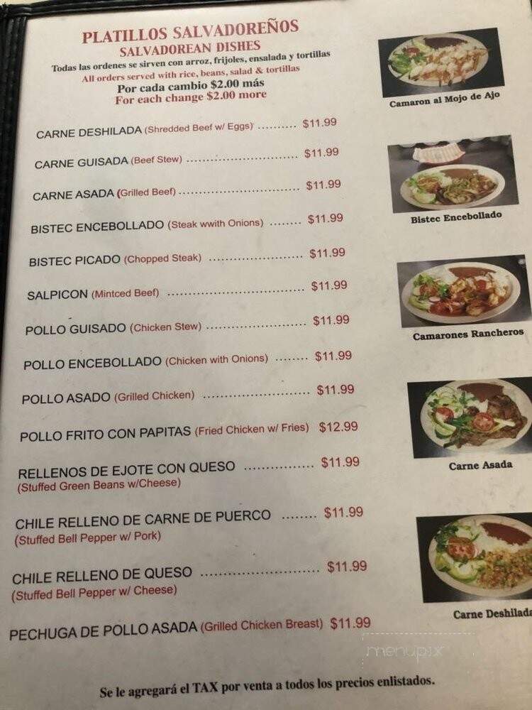 El Sonsonateco - Los Angeles, CA menu_pic