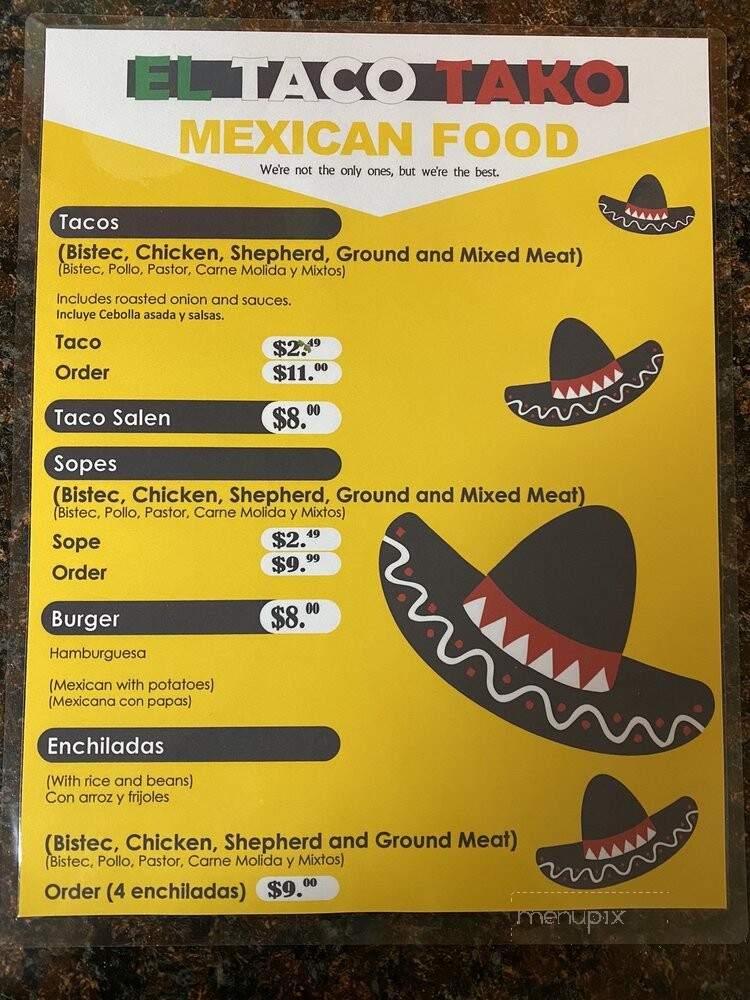 Taco's Taco's - Arcola, IL menu_pic