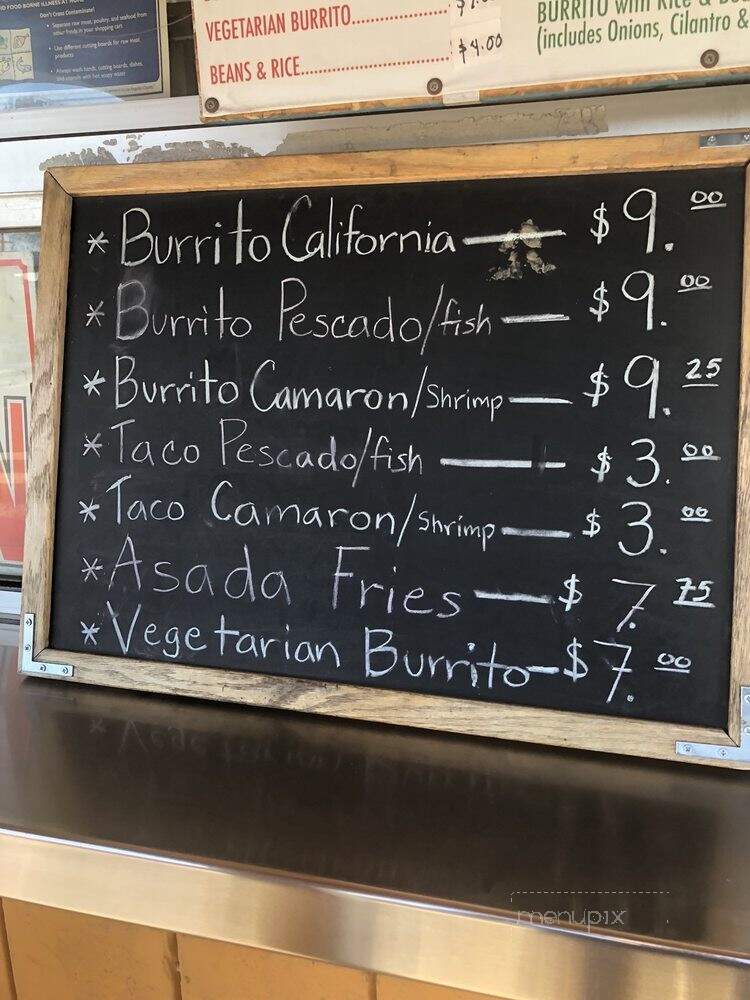 El Tapatio Restaurant - Burbank, CA menu_pic