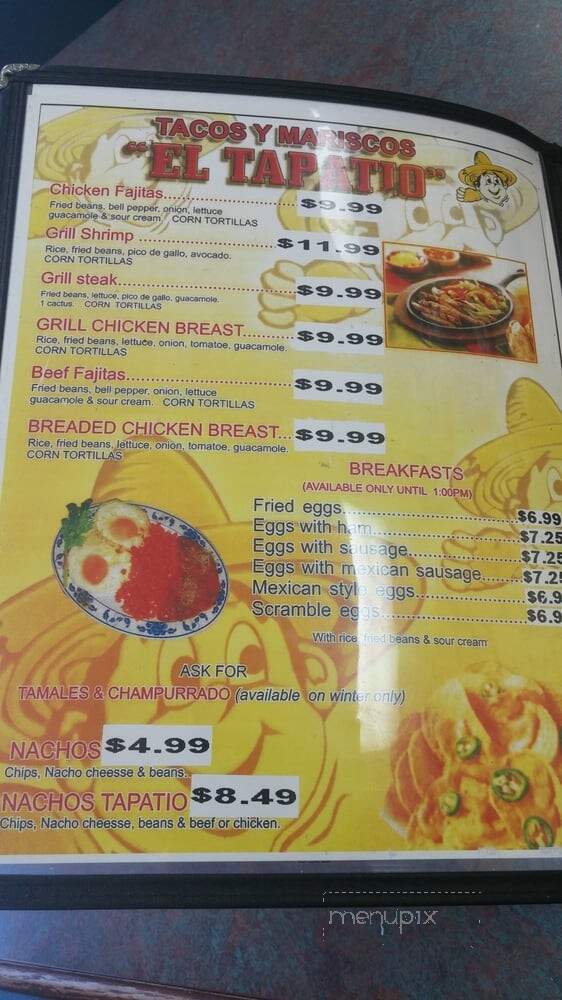 El Tapatio #2 - Nashville, TN menu_pic