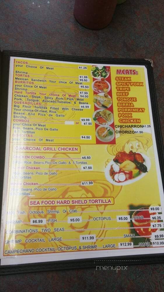El Tapatio #2 - Nashville, TN menu_pic