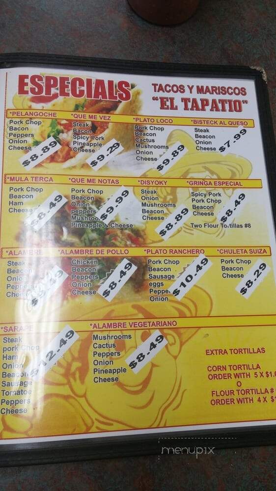 El Tapatio #2 - Nashville, TN menu_pic
