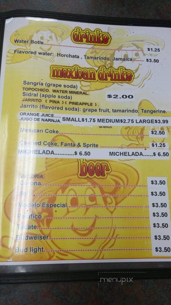 El Tapatio #2 - Nashville, TN menu_pic