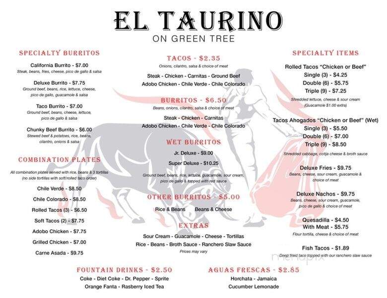 El Taurino On Green Tree - Victorville, CA menu_pic