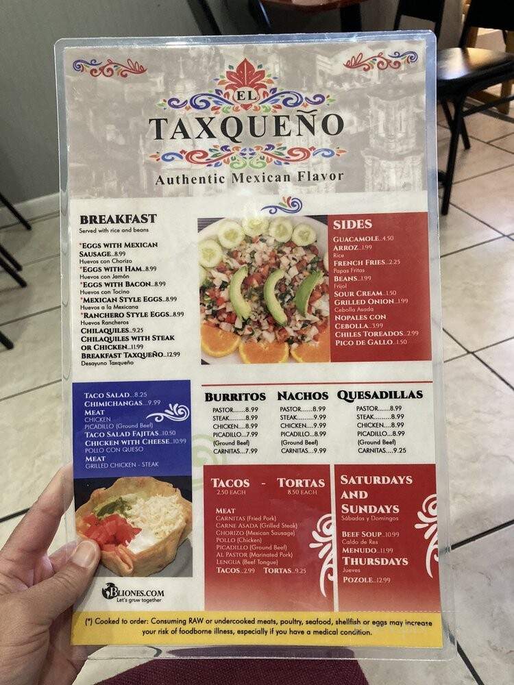 El Taxqueno - Chattanooga, TN menu_pic