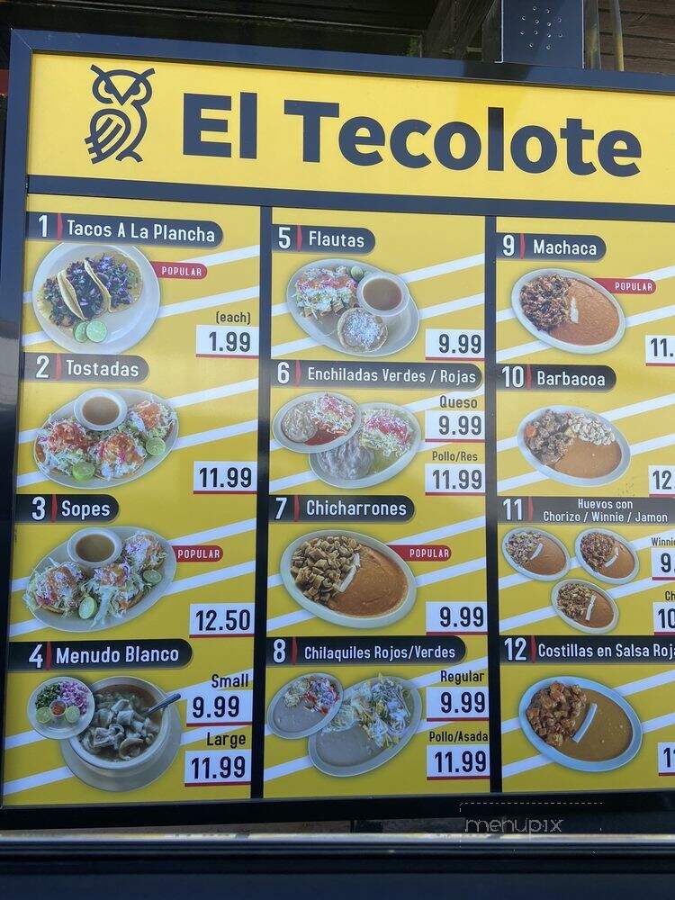El Tecolote Sinaloense - Bakersfield, CA menu_pic