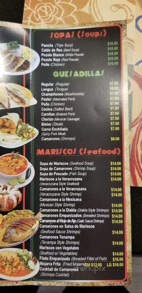 El Tenampa Restaurant - Bridgeport, CT menu_pic