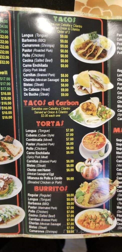 El Tenampa Restaurant - Bridgeport, CT menu_pic