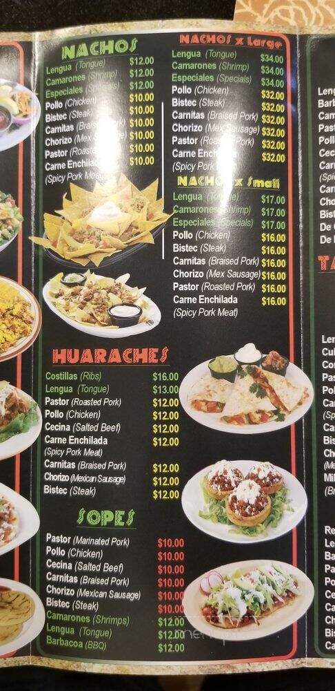 El Tenampa Restaurant - Bridgeport, CT menu_pic