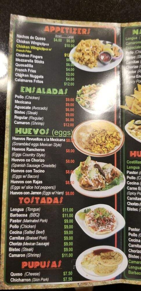El Tenampa Restaurant - Bridgeport, CT menu_pic
