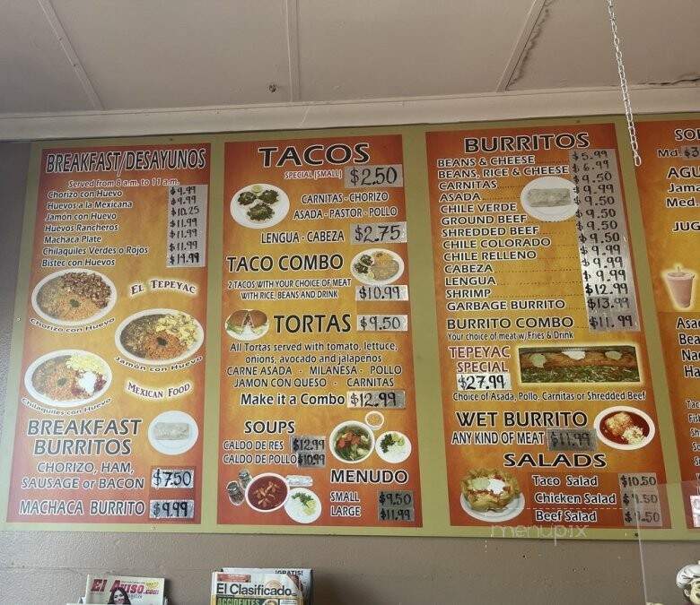 El Tepeyac Restaurant - San Bernardino, CA menu_pic