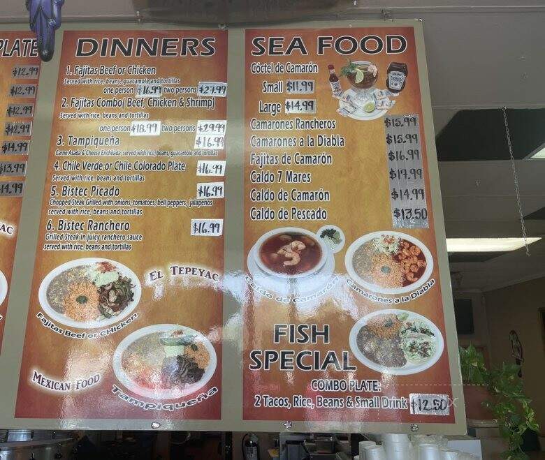 El Tepeyac Restaurant - San Bernardino, CA menu_pic