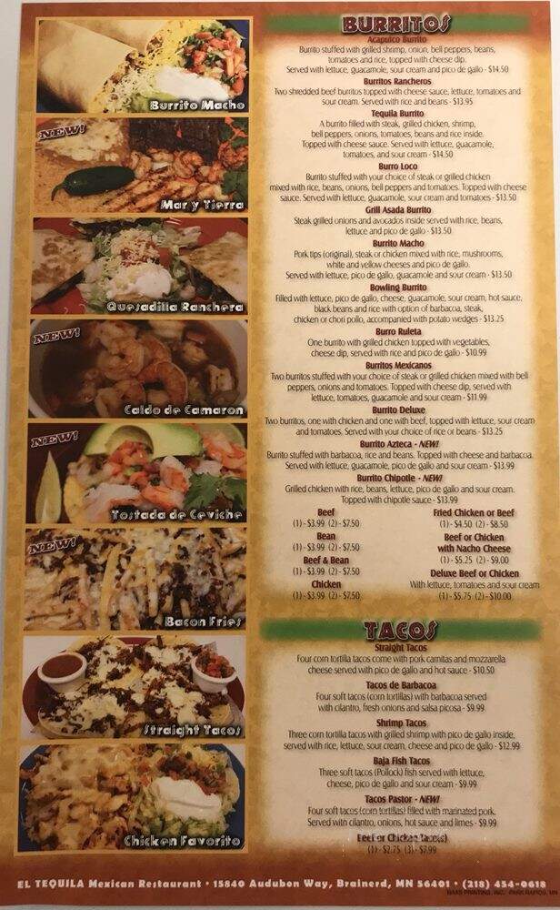 El Tequilla - Brainerd, MN menu_pic