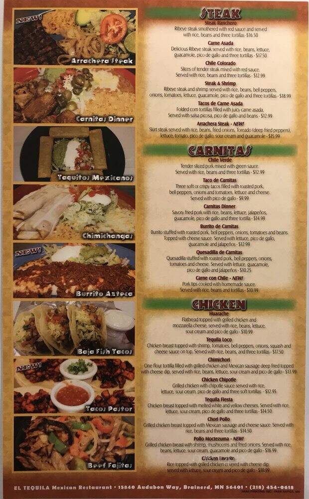 El Tequilla - Brainerd, MN menu_pic