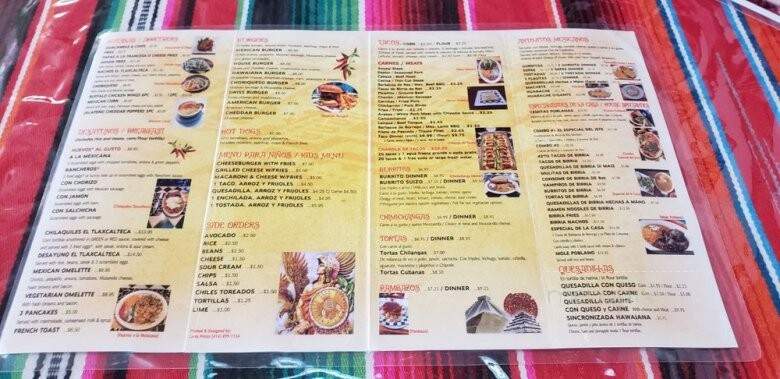 El Tlaxcalteca Restaurant - Milwaukee, WI menu_pic