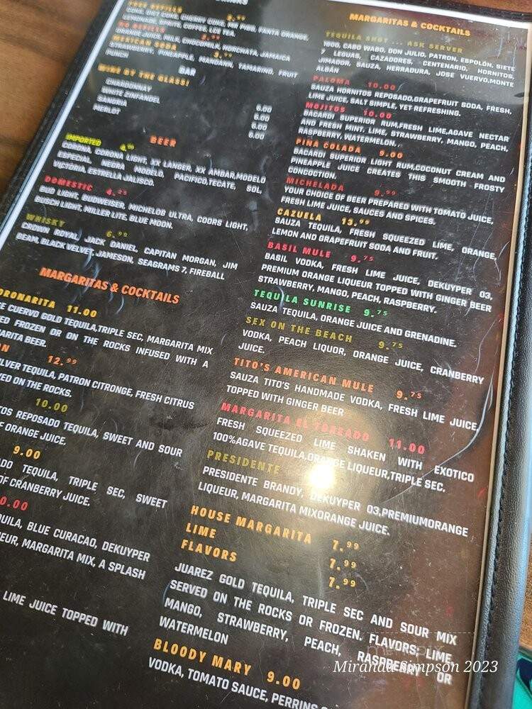 El Toreado Mexican Bar & Grill - West Des Moines, IA menu_pic
