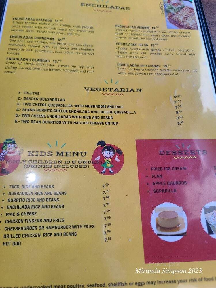 El Toreado Mexican Bar & Grill - West Des Moines, IA menu_pic