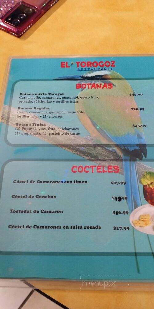 El Torogoz Restaurante - Vallejo, CA menu_pic
