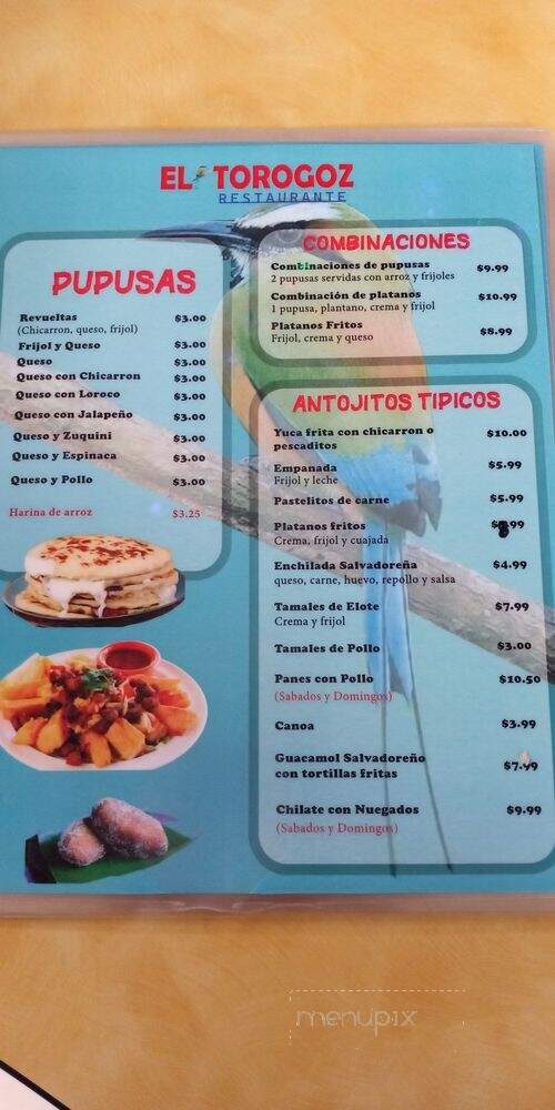 El Torogoz Restaurante - Vallejo, CA menu_pic