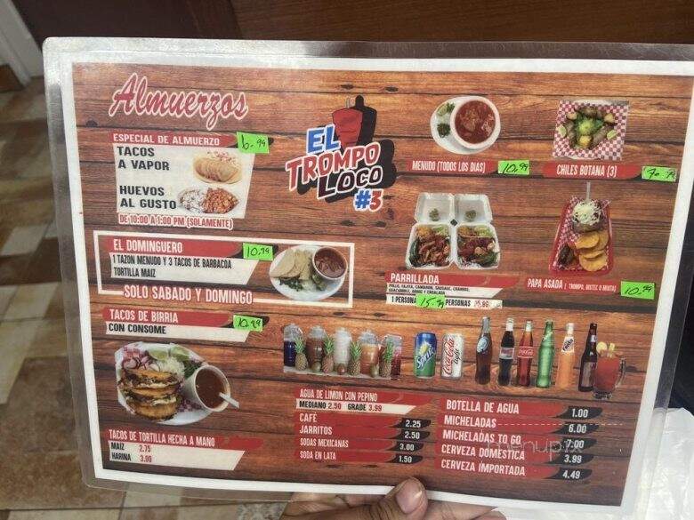 El Trompo Loco - Jacinto City, TX menu_pic