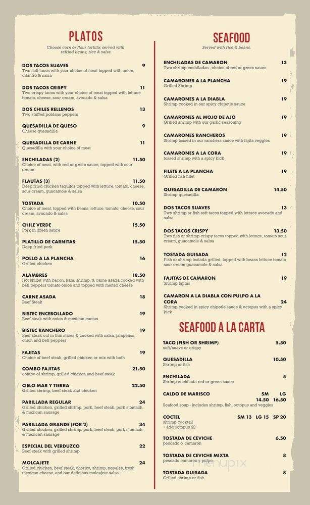 Tacos El Verdusco - Dixon, CA menu_pic