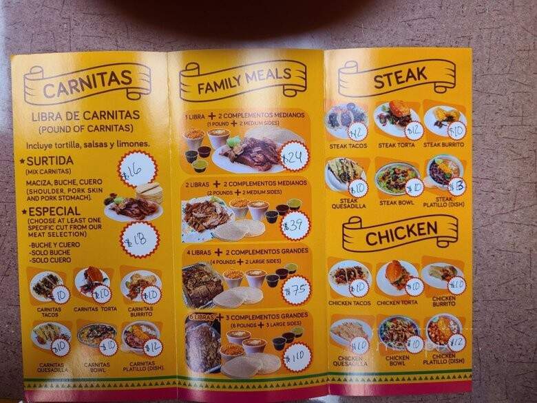 Emiliano's Carnitas - East Norriton, PA menu_pic