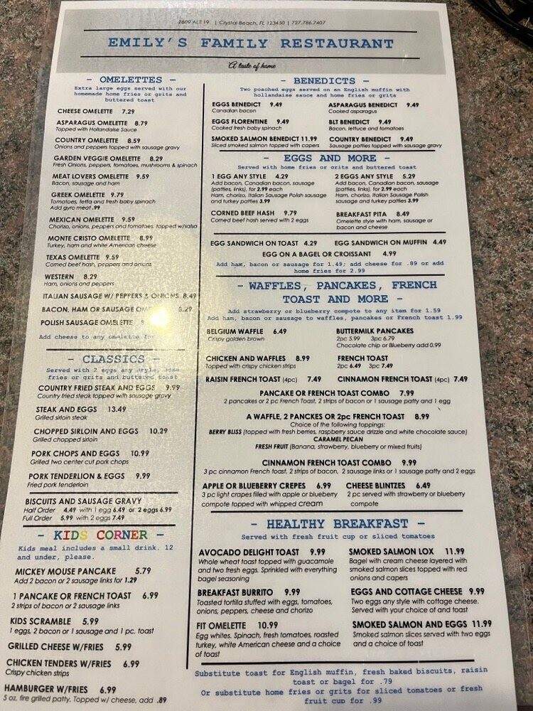 Eve's Family - Palm Harbor, FL menu_pic