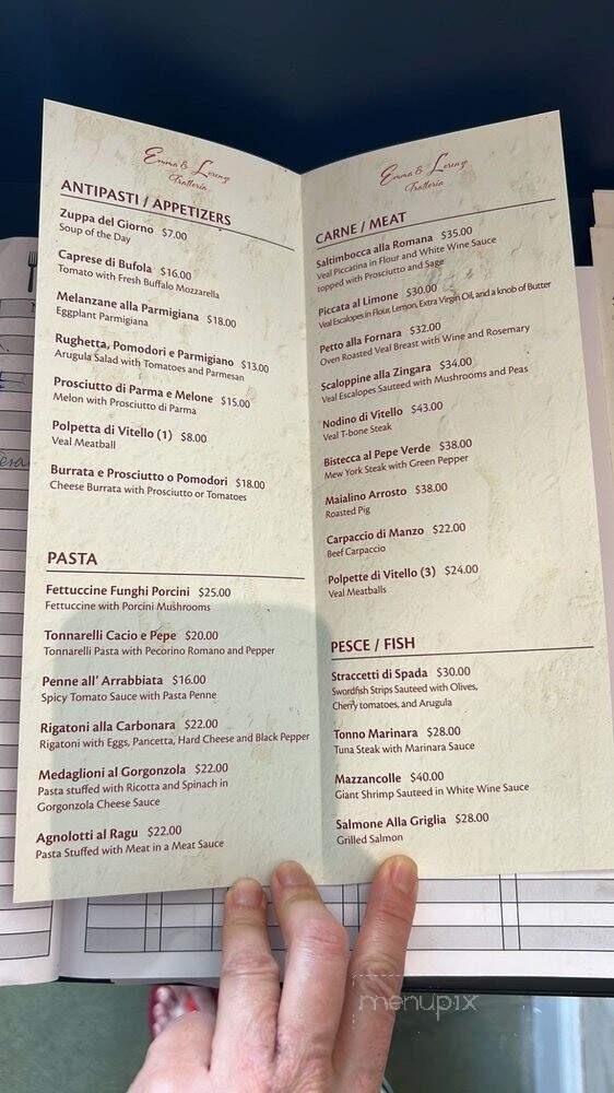 Emma & Lorenzo Trattoria - North Miami, FL menu_pic