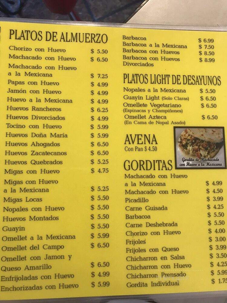 Emy's Restaurant - Brownsville, TX menu_pic