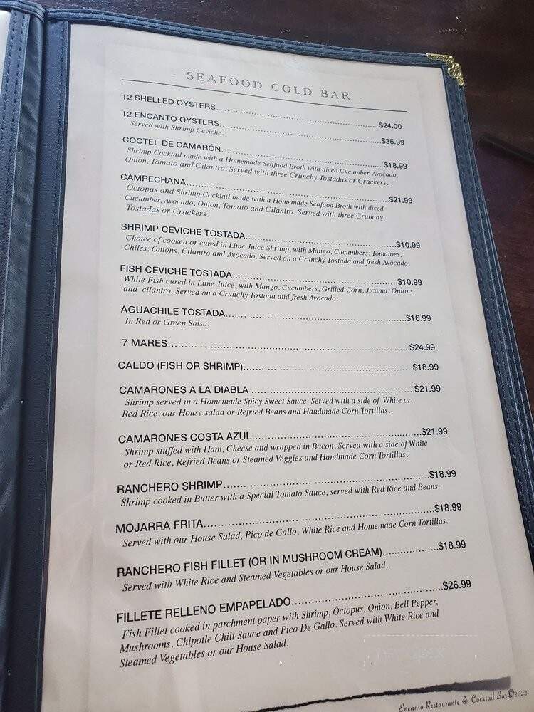 Encanto Mexican Restaurant and Cocktail Bar - Visalia, CA menu_pic
