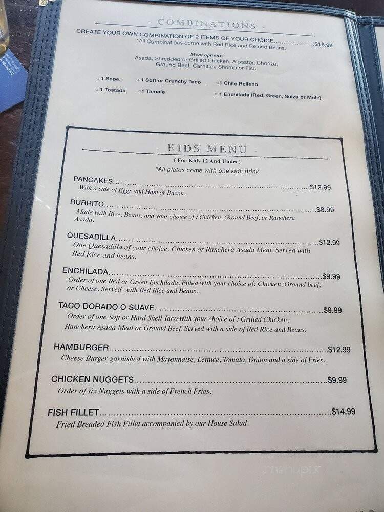 Encanto Mexican Restaurant and Cocktail Bar - Visalia, CA menu_pic