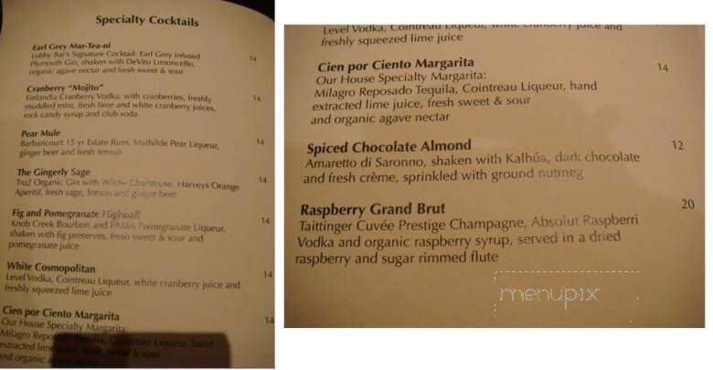 Lobby Bar & Cafe - Las Vegas, NV menu_pic