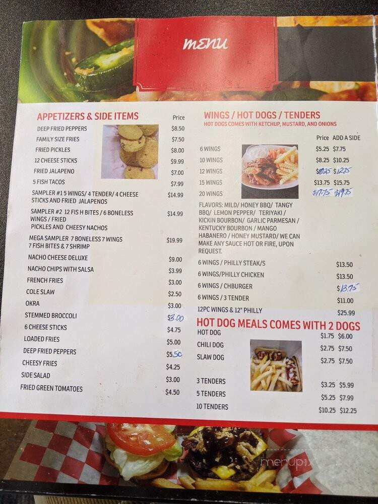 End Zone Sports Bar - Metter, GA menu_pic