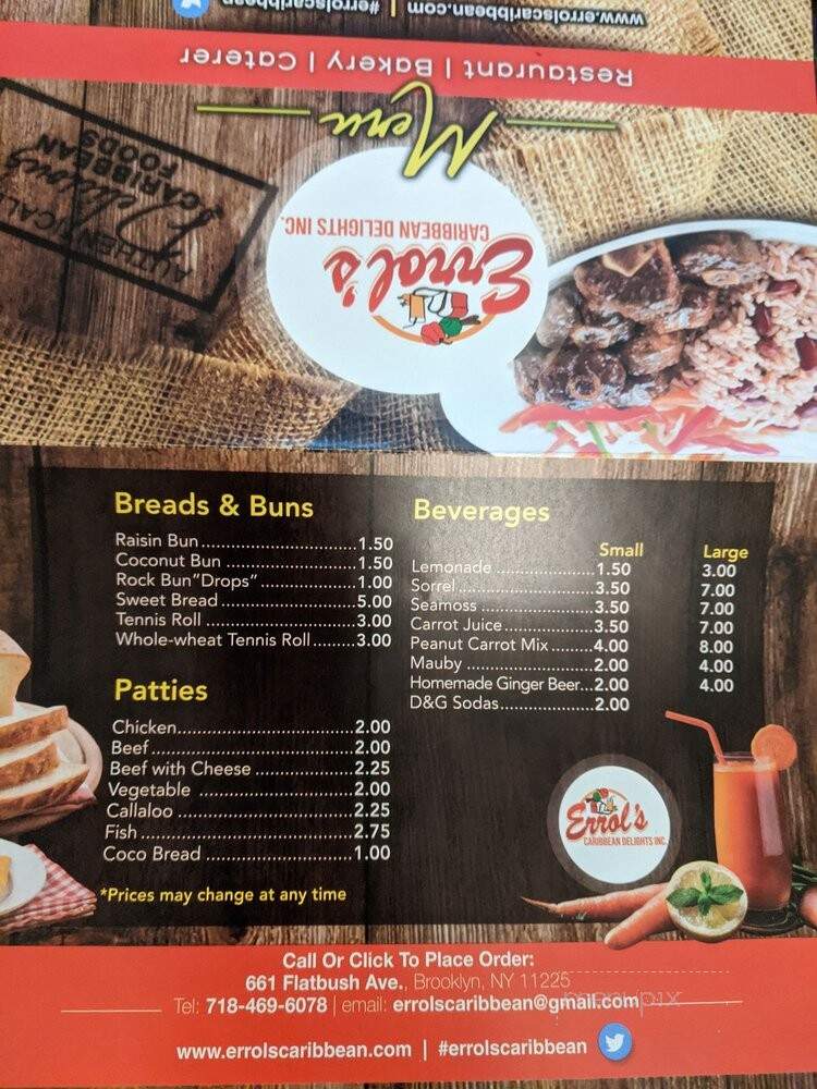 Errol's Bakery & Catering - Brooklyn, NY menu_pic