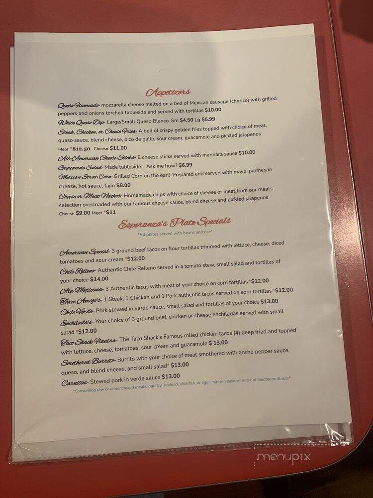 Esperanza's Restaurant and Catering - Goldsboro, NC menu_pic