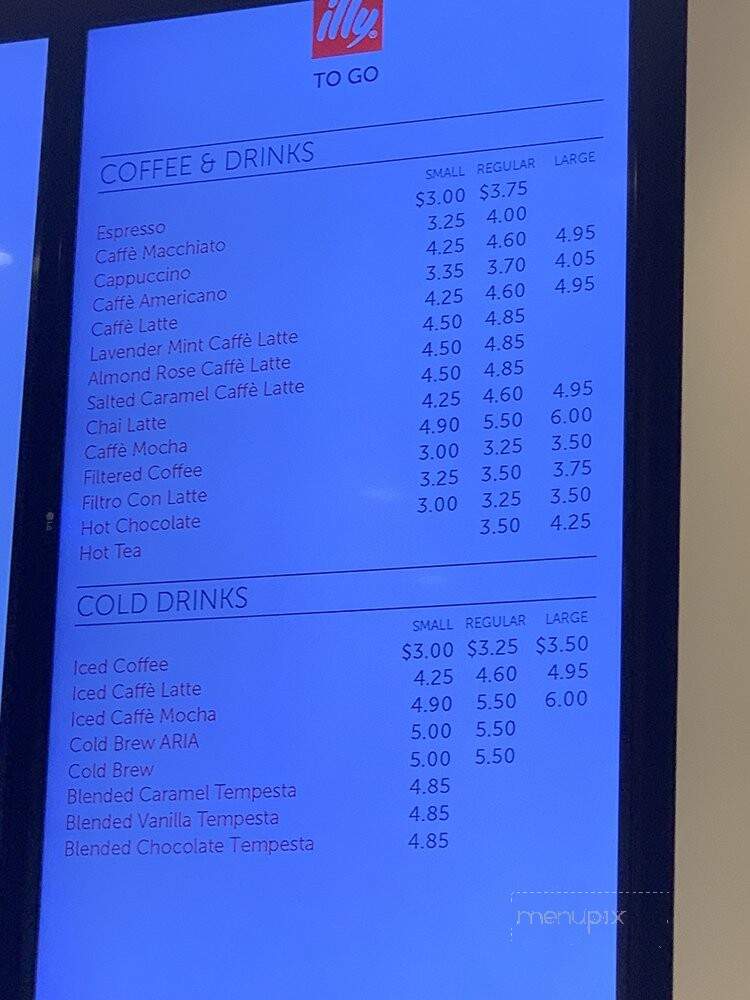 Espressamente Illy - Los Angeles, CA menu_pic