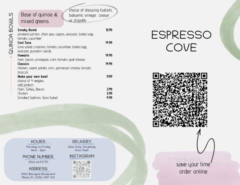 Espresso Cove - Miami, FL menu_pic