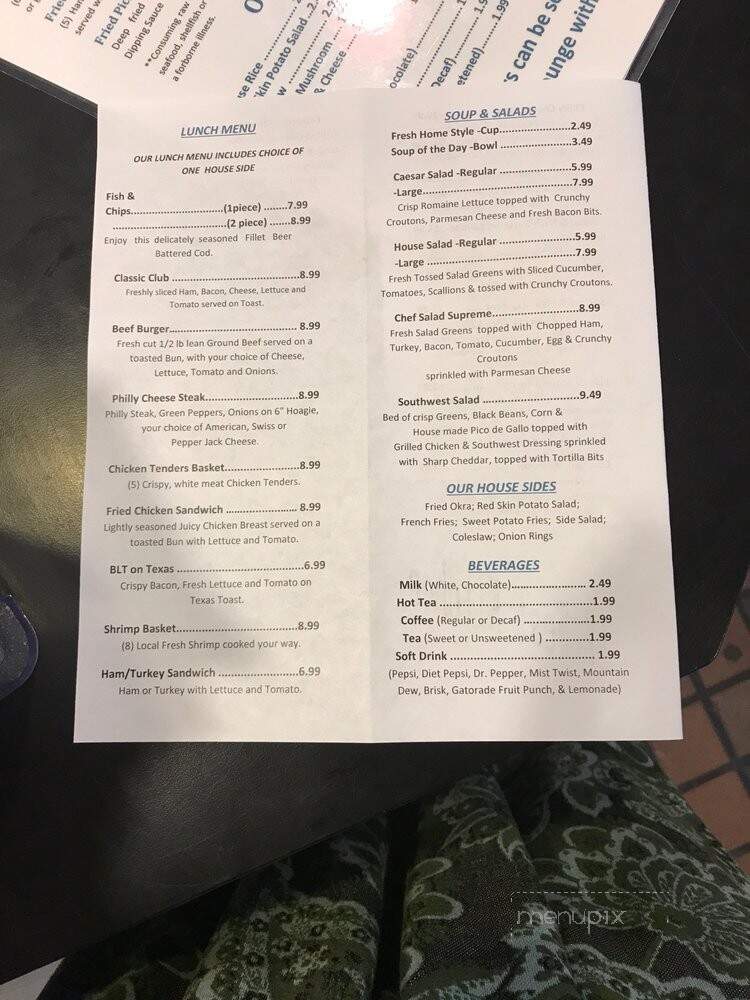Eva's 17 West Kitchen - Yemassee, SC menu_pic